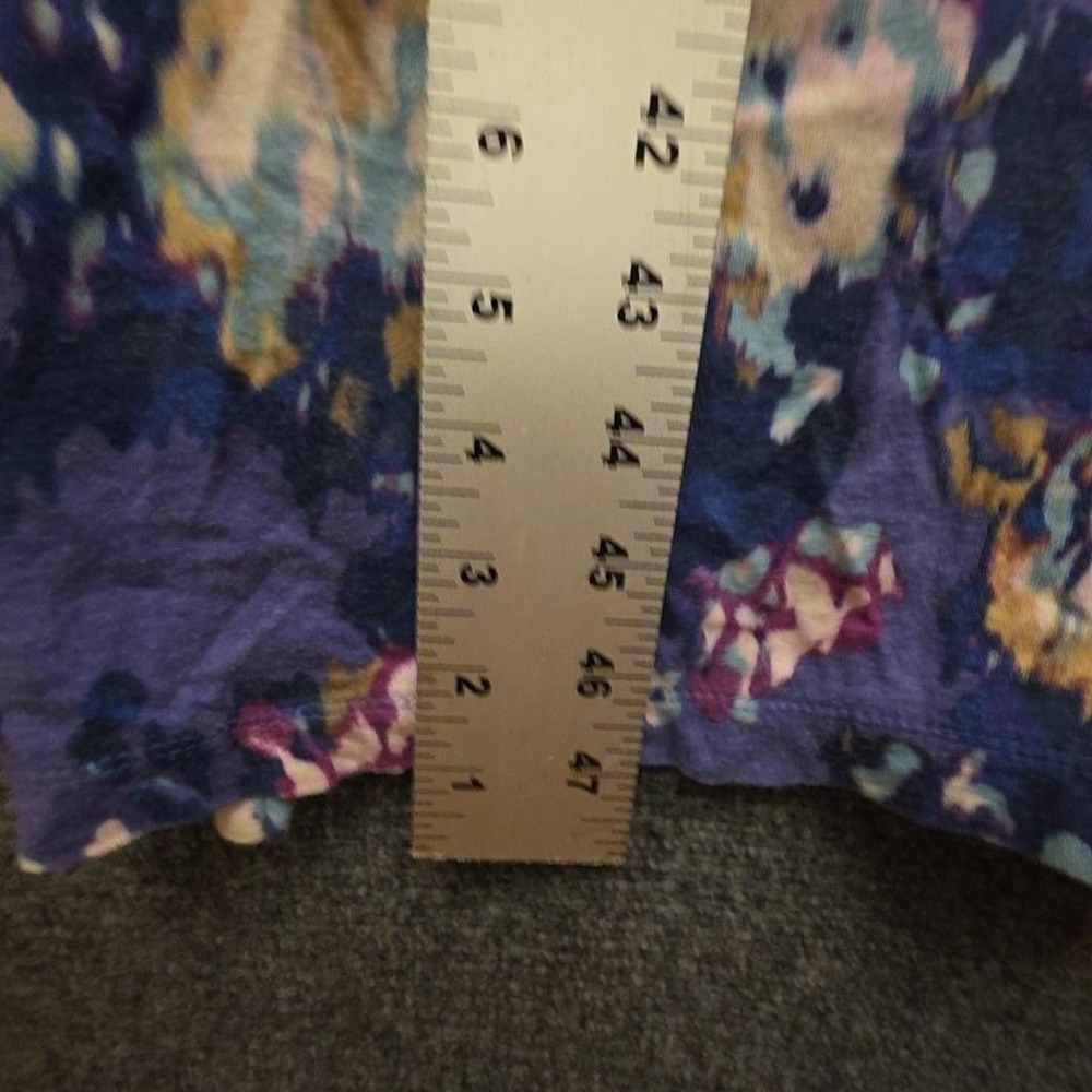 Stan Herman Gown Womens XL Purple Floral Jersey Kaftan Zip Front 3/4 Sleeve - Picture 5 of 12